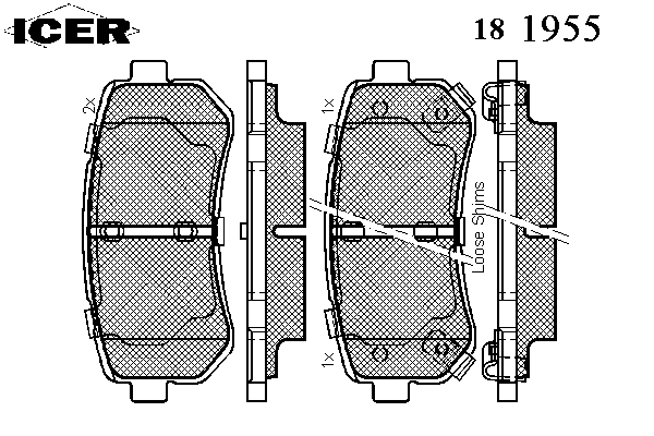 Комплект тормозных колодок, дисковый тормоз 181955