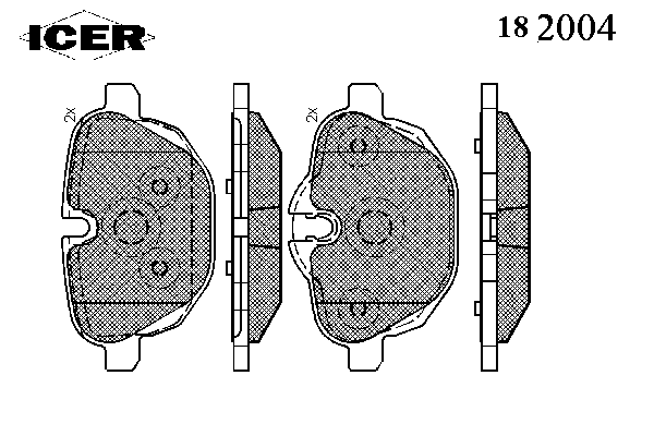 Комплект тормозных колодок, дисковый тормоз 182004