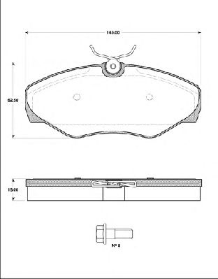 Комплект тормозных колодок, дисковый тормоз BLF1305