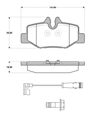 Комплект тормозных колодок, дисковый тормоз BLF3118