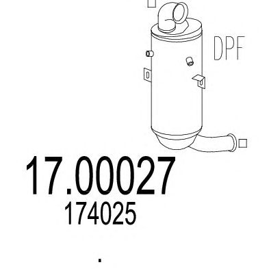Filtro antiparticolato / particellare, Impianto gas scarico 17.00027