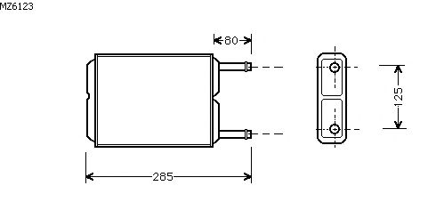 Permutador de calor, aquecimento do habitáculo MZ6123