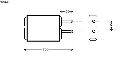 Permutador de calor, aquecimento do habitáculo MZ6124