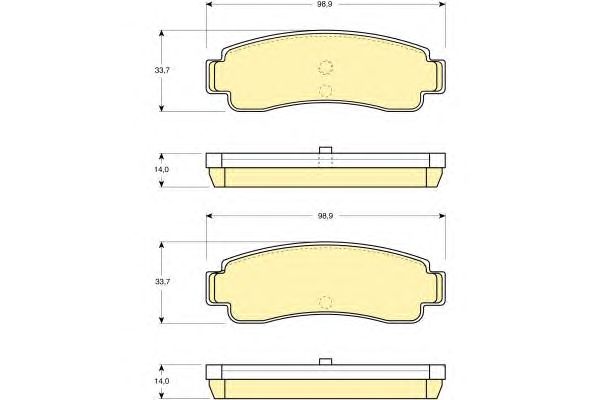 Комплект тормозных колодок, дисковый тормоз 6109829