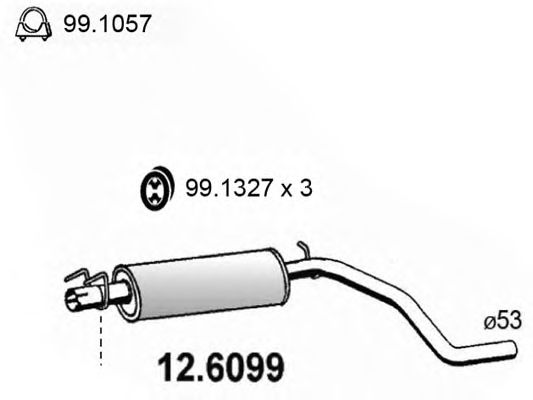 Средний глушитель выхлопных газов 12.6099