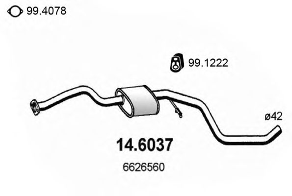 Средний глушитель выхлопных газов 14.6037