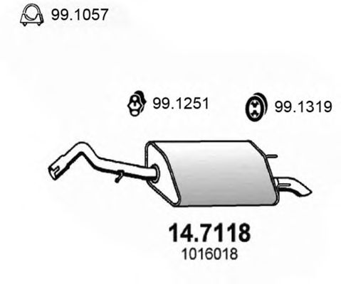 Глушитель выхлопных газов конечный 14.7118