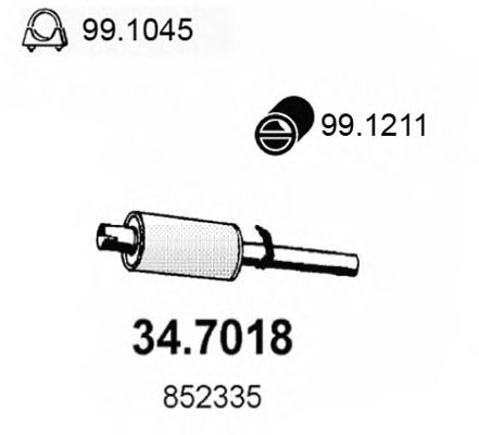 Глушитель выхлопных газов конечный 34.7018