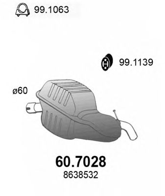 Silenziatore posteriore 60.7028