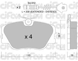 Комплект тормозных колодок, дисковый тормоз 822-061-0K