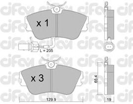 Brake Pad Set, disc brake 822-164-1