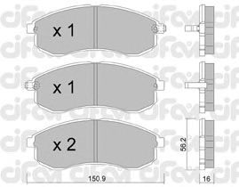 Kit de plaquettes de frein, frein à disque 822-482-0