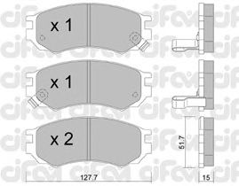 Комплект тормозных колодок, дисковый тормоз 822-488-0