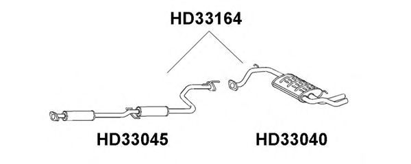Глушитель выхлопных газов конечный HD33040