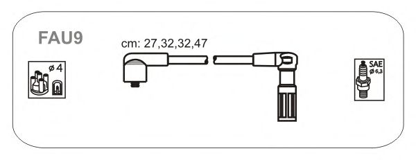 Комплект проводов зажигания FAU9