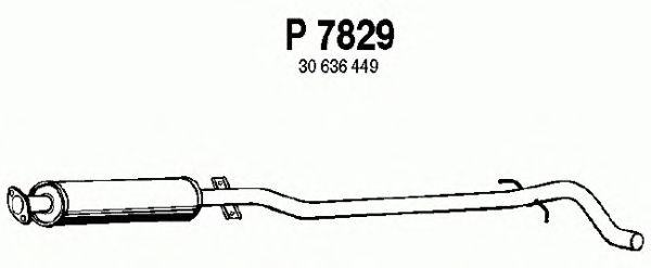 Средний глушитель выхлопных газов P7829