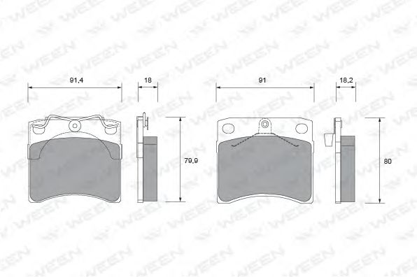 Комплект тормозных колодок, дисковый тормоз 151-1438