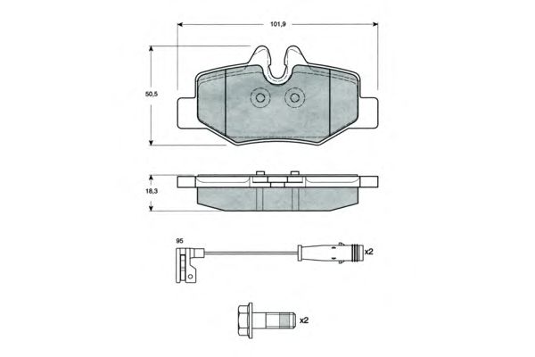 Комплект тормозных колодок, дисковый тормоз PF1513