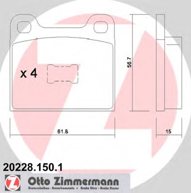 Комплект тормозных колодок, дисковый тормоз 20228.150.1