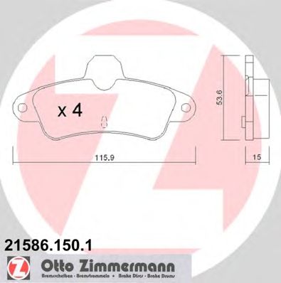 Комплект тормозных колодок, дисковый тормоз 21586.150.1