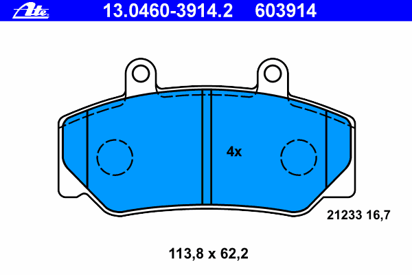 Комплект тормозных колодок, дисковый тормоз 13.0460-3914.2