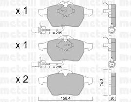 Kit de plaquettes de frein, frein à disque 22-0181-3
