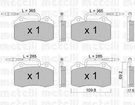 Комплект тормозных колодок, дисковый тормоз 22-0251-1