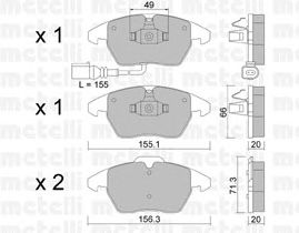 Комплект тормозных колодок, дисковый тормоз 22-0548-0