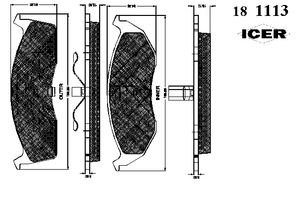 Комплект тормозных колодок, дисковый тормоз 181113