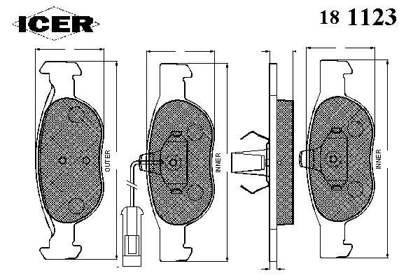 Комплект тормозных колодок, дисковый тормоз 181123
