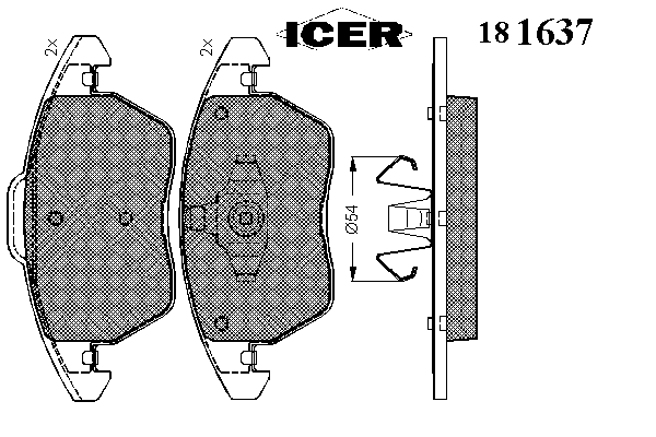 Комплект тормозных колодок, дисковый тормоз 181637