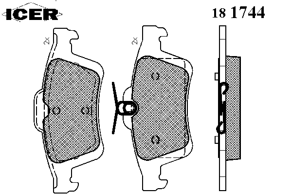 Комплект тормозных колодок, дисковый тормоз 181744