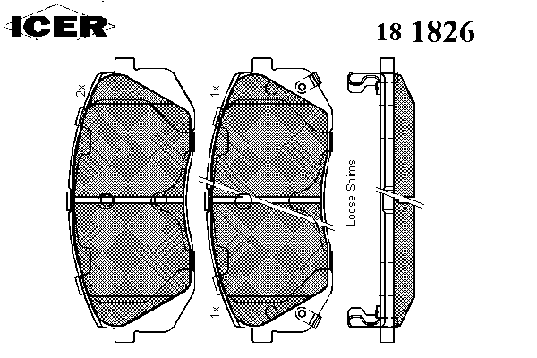 Комплект тормозных колодок, дисковый тормоз 181826