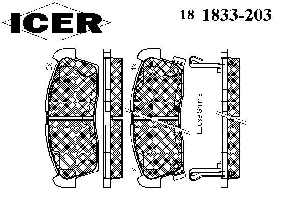 Kit de plaquettes de frein, frein à disque 181833-203