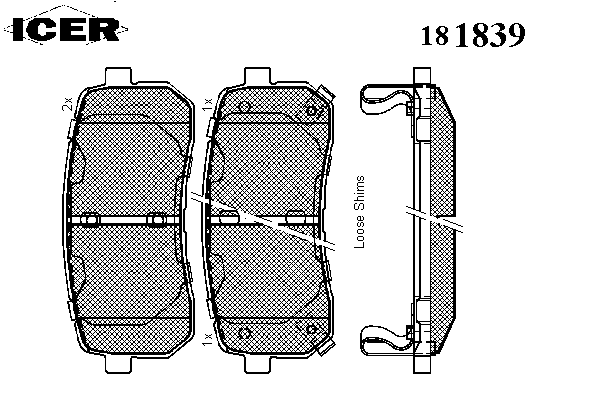 Комплект тормозных колодок, дисковый тормоз 181839