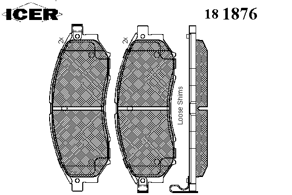 Комплект тормозных колодок, дисковый тормоз 181876
