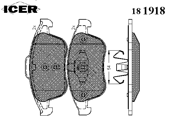 Комплект тормозных колодок, дисковый тормоз 181918