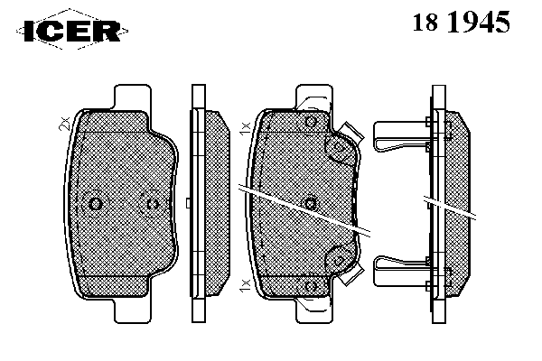 Комплект тормозных колодок, дисковый тормоз 181945