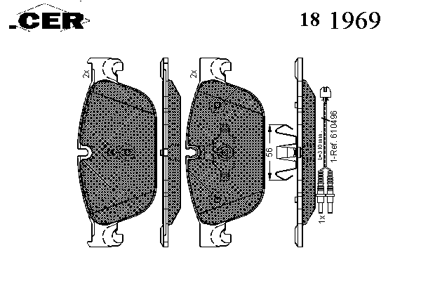 Kit de plaquettes de frein, frein à disque 181969