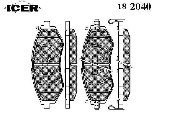 Комплект тормозных колодок, дисковый тормоз 182040