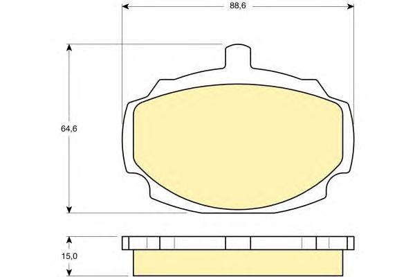 Комплект тормозных колодок, дисковый тормоз 6103316