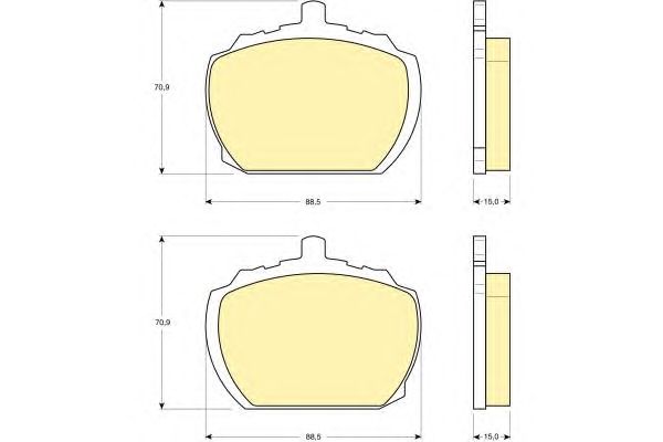 Комплект тормозных колодок, дисковый тормоз 6103406