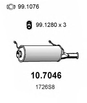 Глушитель выхлопных газов конечный 10.7046