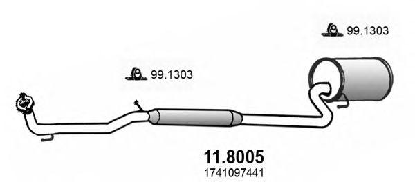Silenciador central/posterior 11.8005