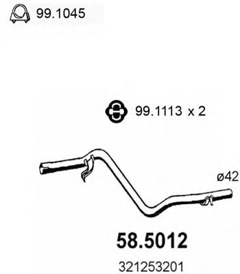 Exhaust Pipe 58.5012