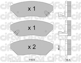 Kit de plaquettes de frein, frein à disque 822-136-0