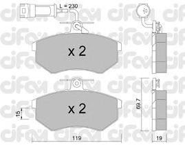 Комплект тормозных колодок, дисковый тормоз 822-148-1