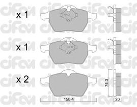 Kit de plaquettes de frein, frein à disque 822-181-1