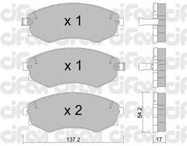 Комплект тормозных колодок, дисковый тормоз 822-188-1