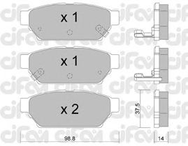 Комплект тормозных колодок, дисковый тормоз 822-396-0